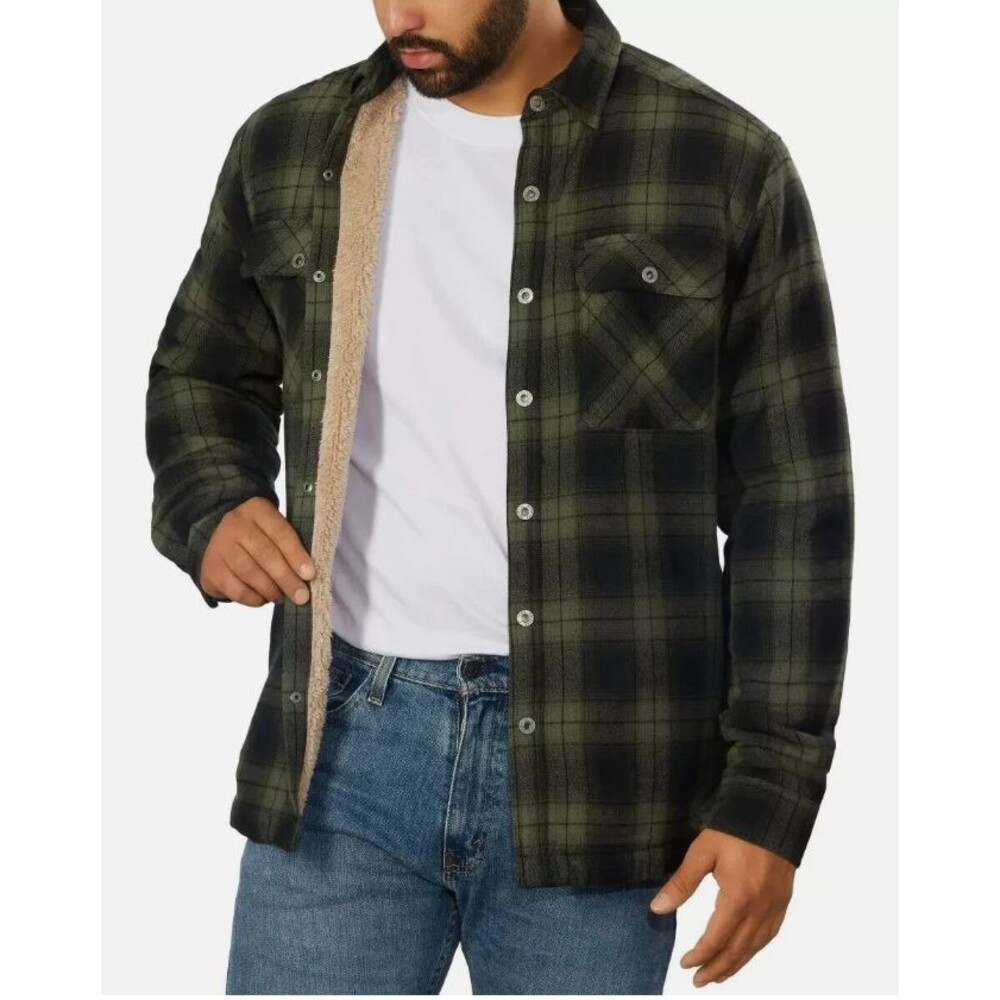 Grizzly Mountain | Size - Large | Green | Men's Flannel Shirt Jacket